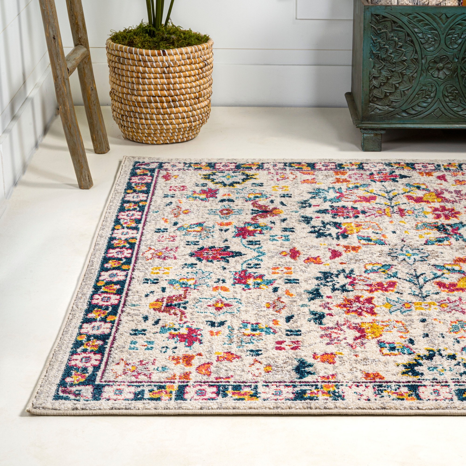 Alfombra Modern Persian Boho Floral Area Rug