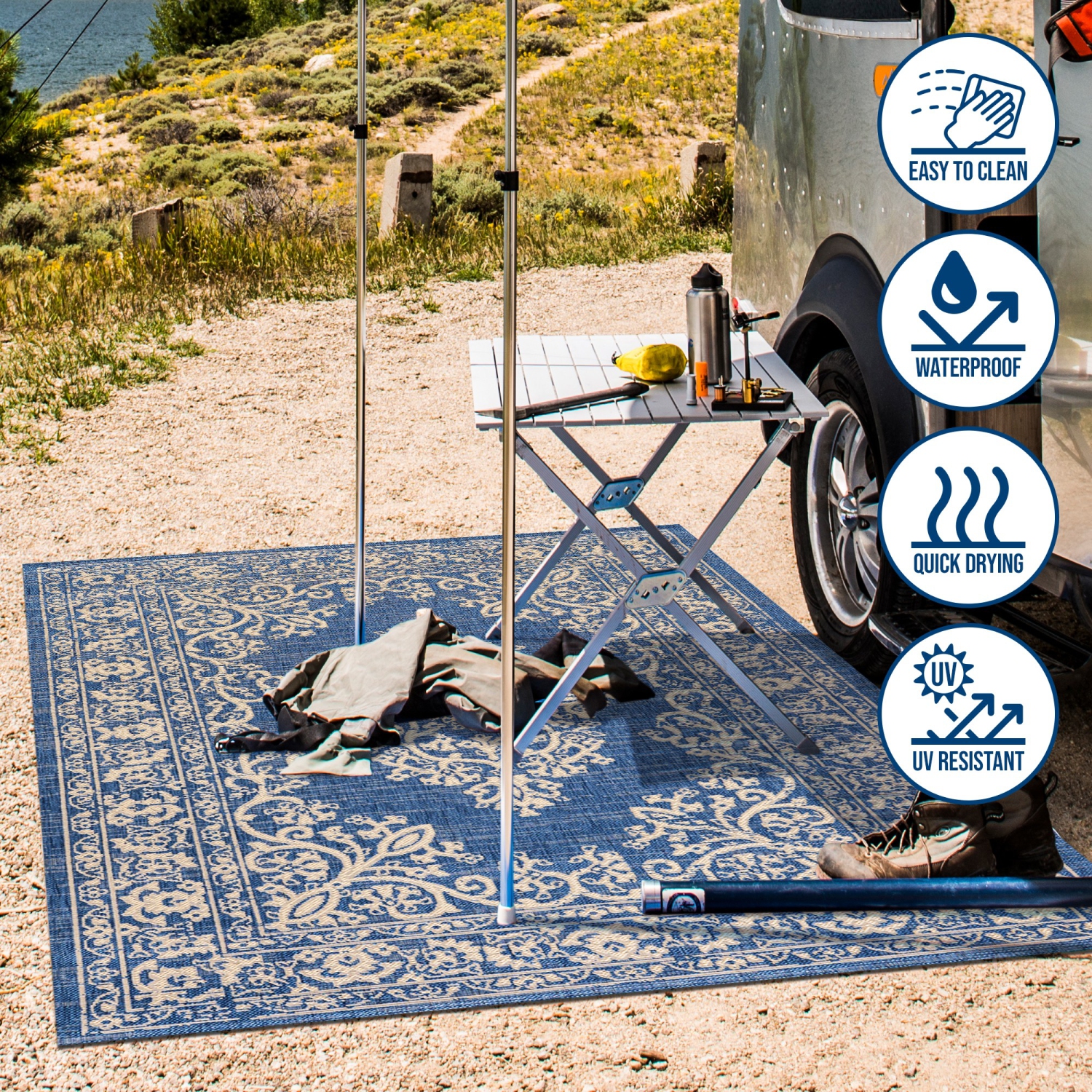 Tapis d'intérieur/d'extérieur en filigrane de galon