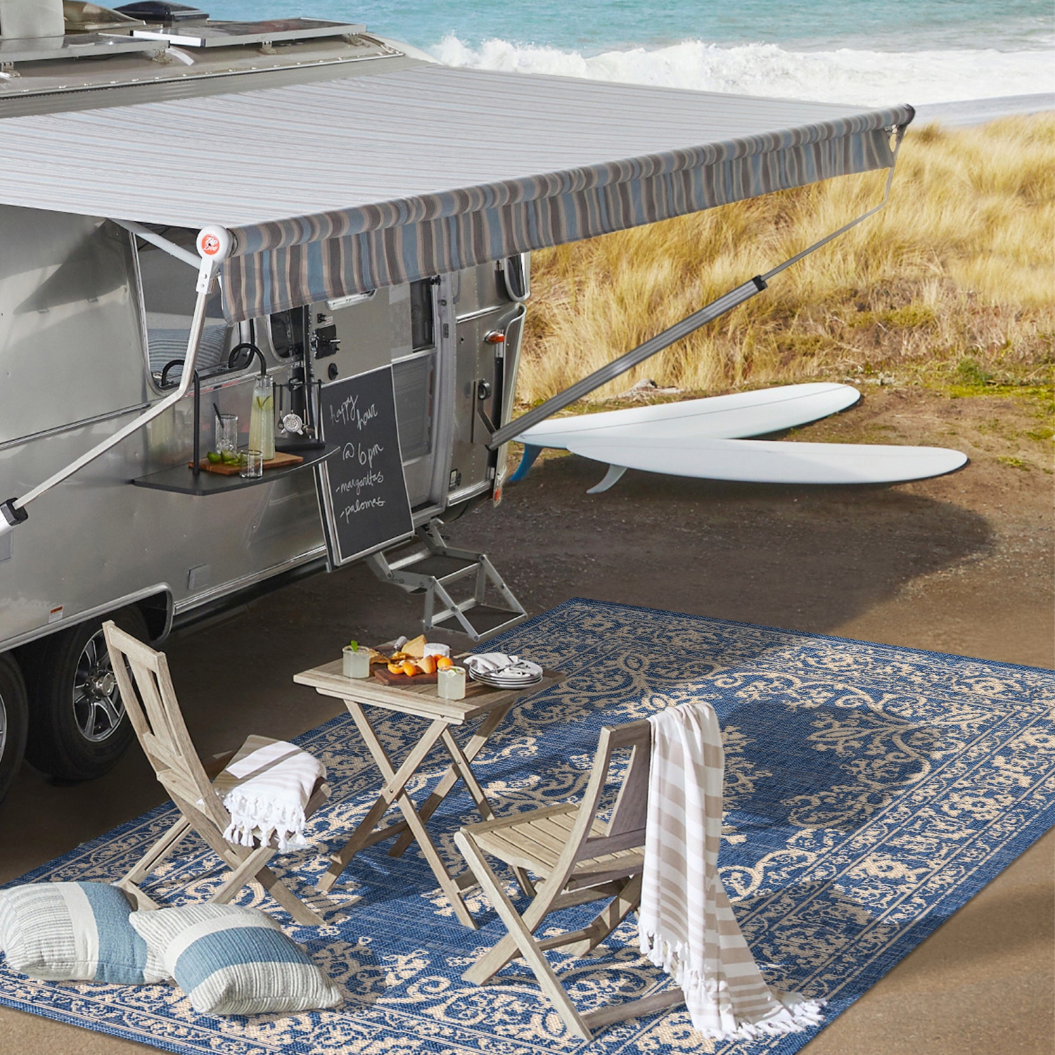 Tapis d'intérieur/d'extérieur en filigrane de galon