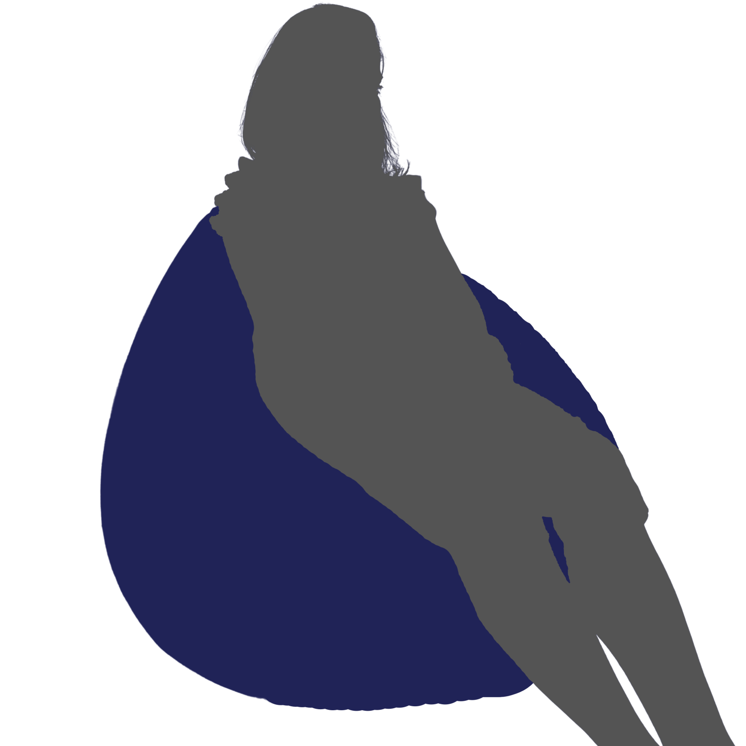 Fauteuil poire en forme de goutte de dojo - très doux fauteuil poire géant moelleux pour adultes, adolescents, enfants - velours bleu