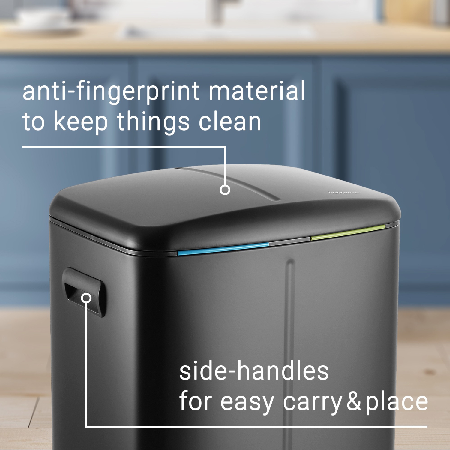 Marco Rectangular Double Bucket Trash Can with Soft-Close Lid