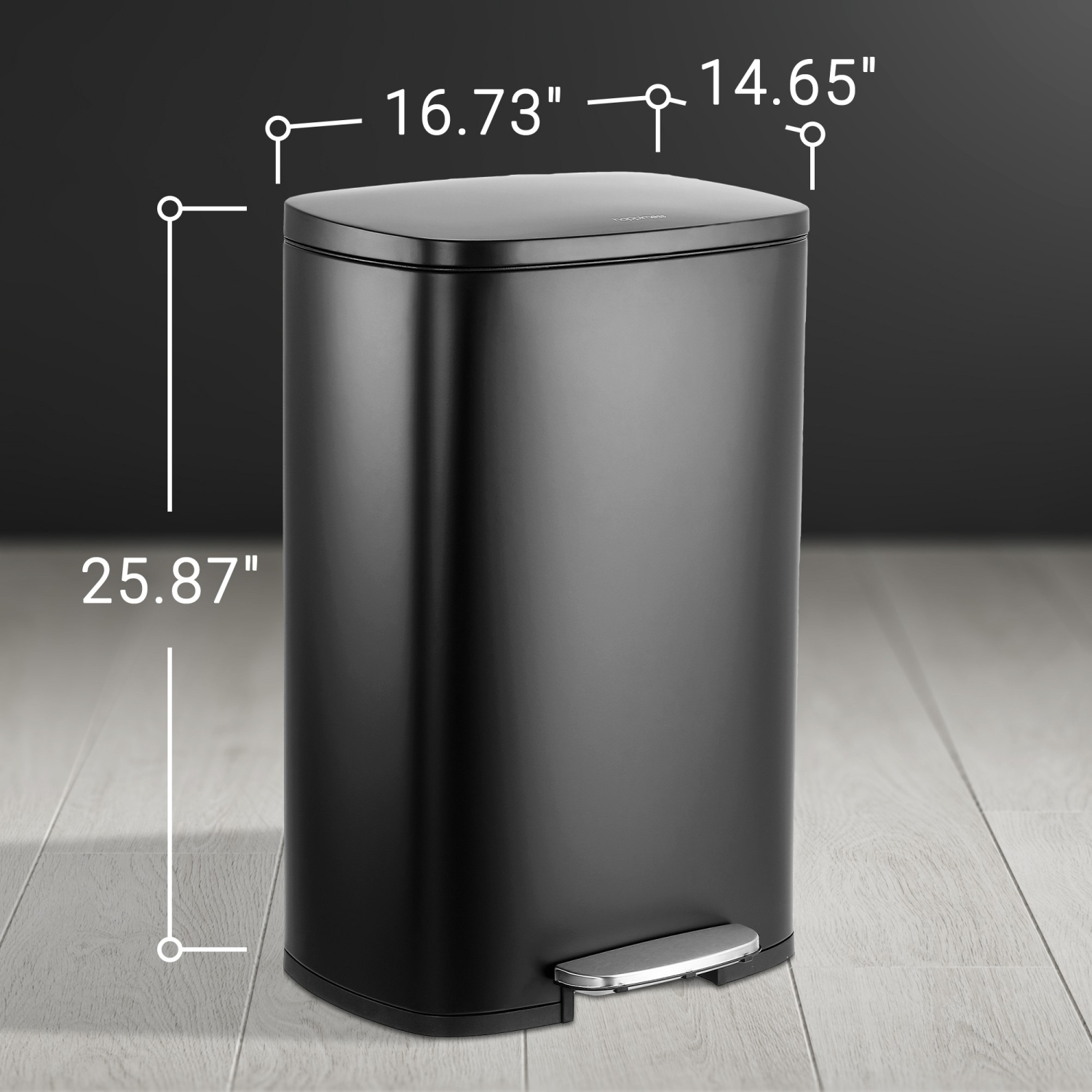 Connor Rectangular Trash Can with Soft-Close Lid and Mini Trash Can