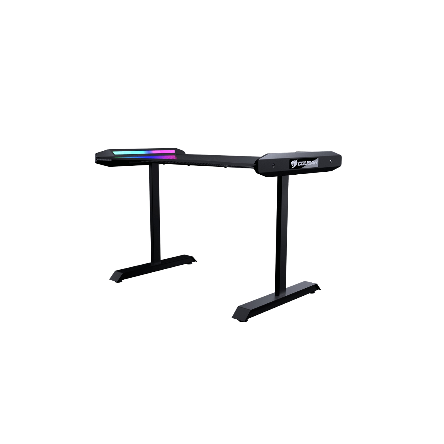 Cougar mars 120 bureau de jeu 49,2 po texture fibre de carbone éclairage ARGB double face effets et boîtier de commande E/S USB et prise audio et