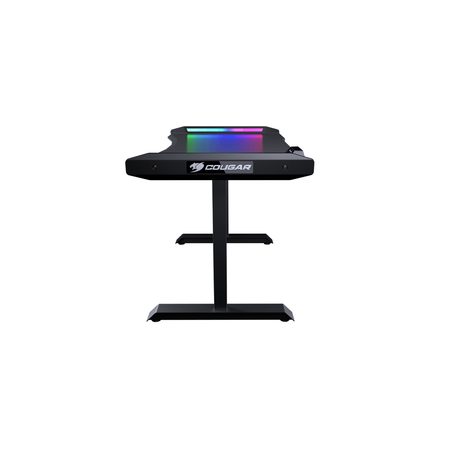 Cougar mars 120 bureau de jeu 49,2 po texture fibre de carbone éclairage ARGB double face effets et boîtier de commande E/S USB et prise audio et