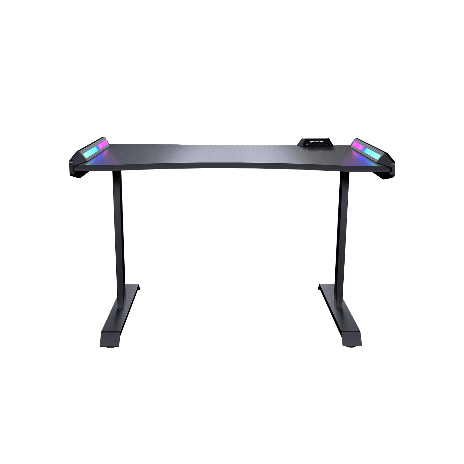 Cougar mars 120 bureau de jeu 49,2 po texture fibre de carbone éclairage ARGB double face effets et boîtier de commande E/S USB et prise audio et