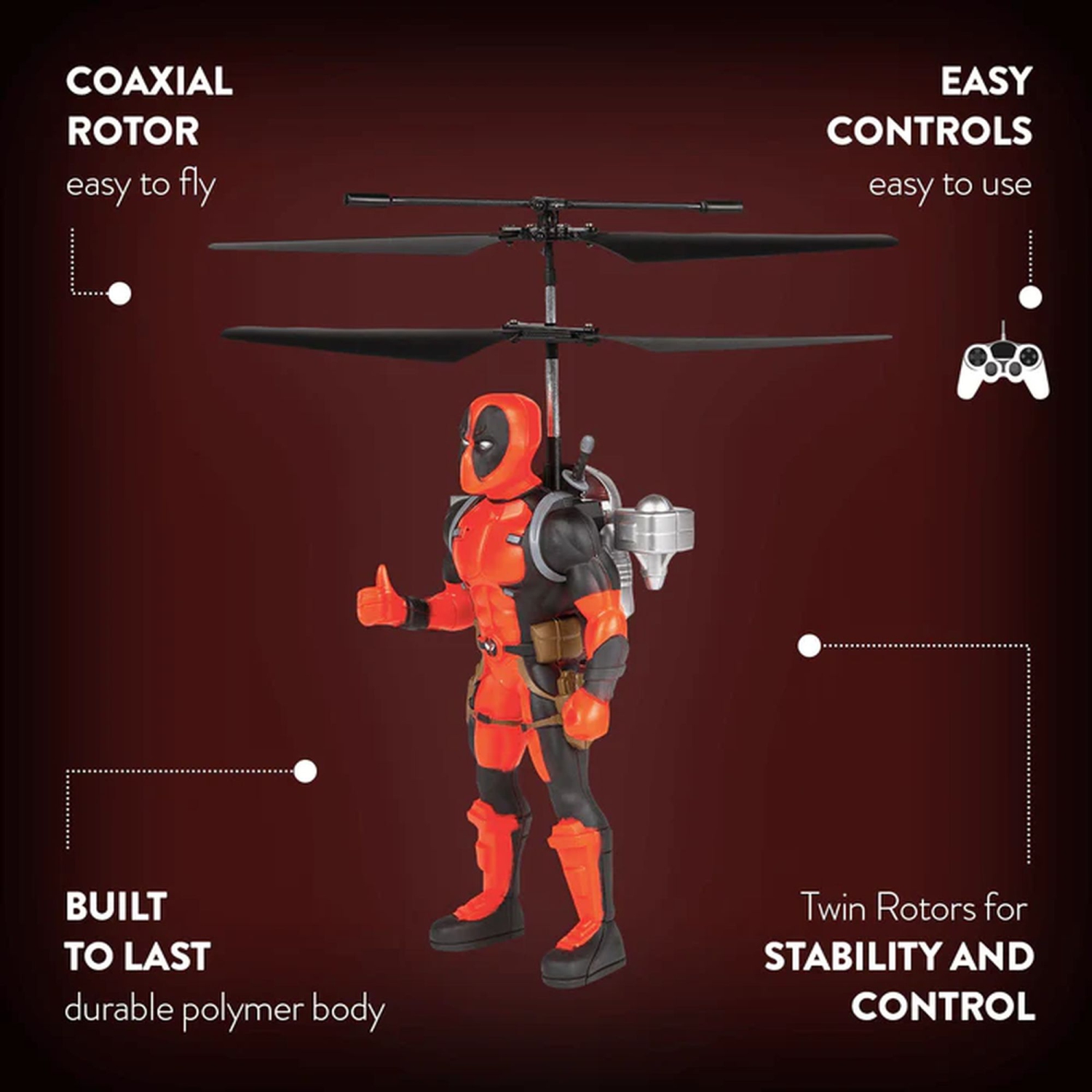 Figurine volante radiocommandée Deadpool Jetpack