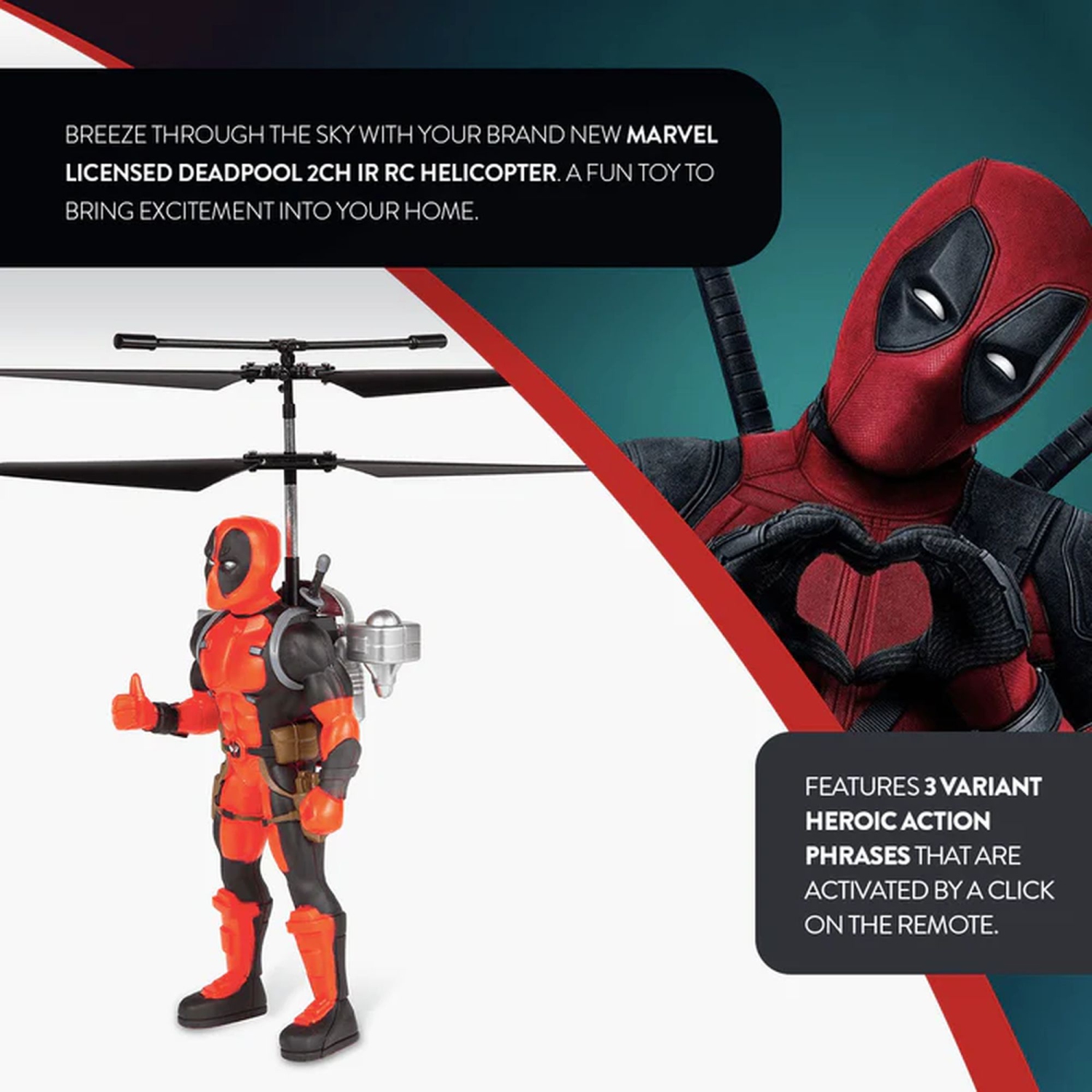Figurine volante radiocommandée Deadpool Jetpack