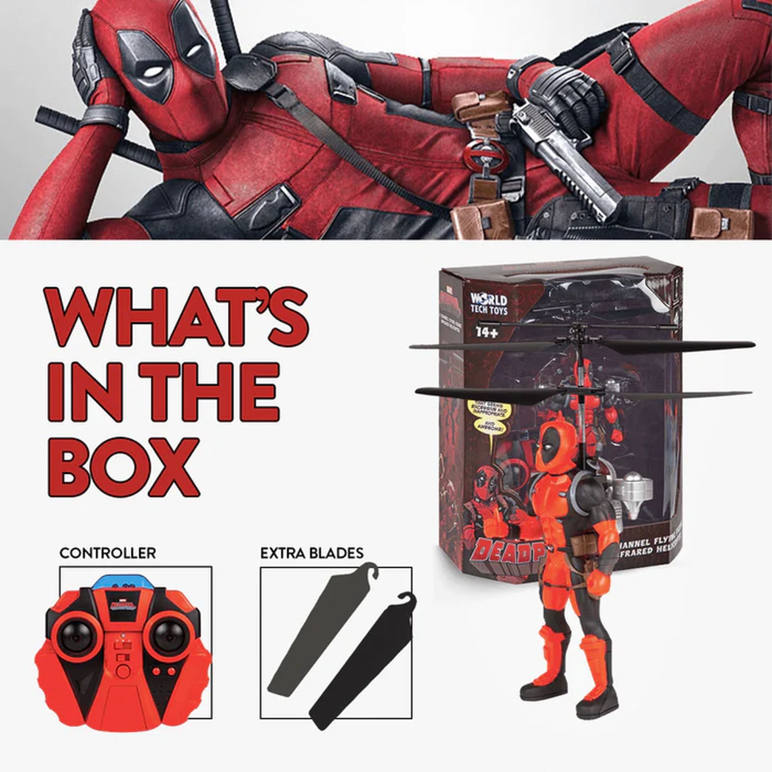 Figurine volante radiocommandée Deadpool Jetpack