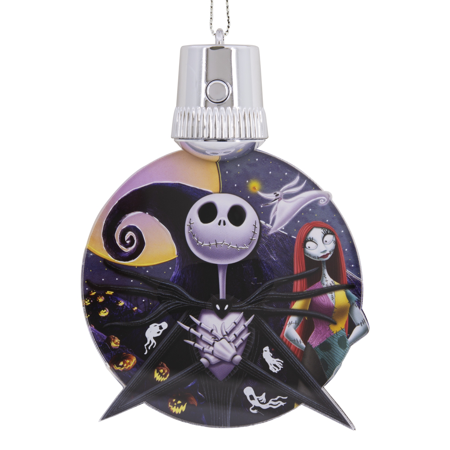 Hallmark Christmas Ornament (Disney Tim Burton's The Nightmare Before Christmas Jack and Sally With Light)