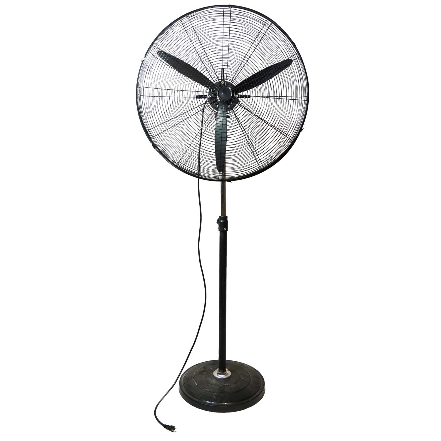 30" Adjustable Height 3-Speed Oscillating Industrial Pedestal Fan