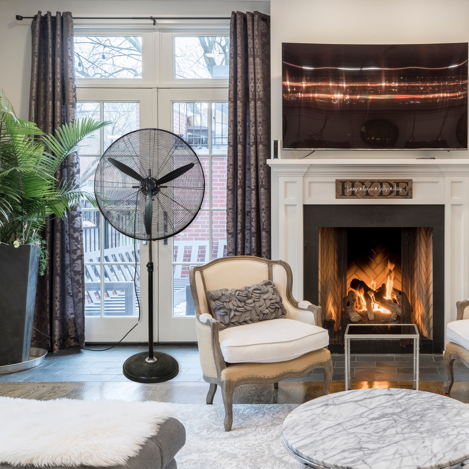 30" Adjustable Height 3-Speed Oscillating Industrial Pedestal Fan