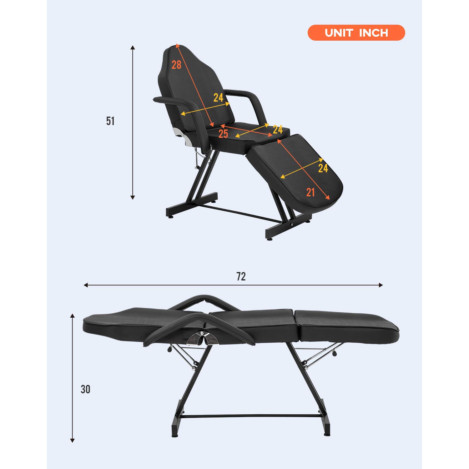 Multipurpose Massage Table Massage Bed Spa Salon Facial Bed 73 Inch Long Adjustable Folding Massage Table Tattoo Chairs Salon Massage Equipment