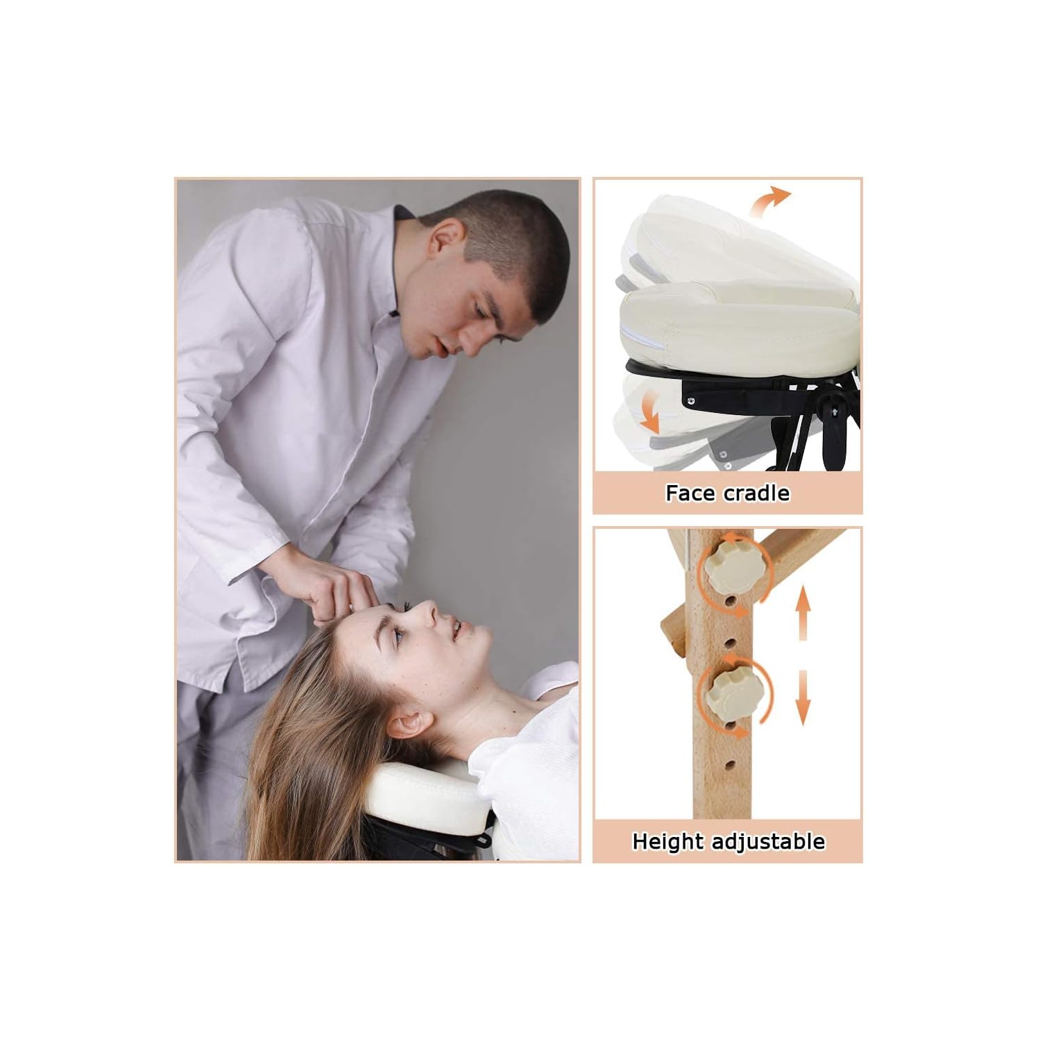 Massage Table Massage Bed Spa Bed 84 Inches Long Portable 5 Folding W/Carry Case Table Heigh Adjustable Salon Bed Face Cradle Bed