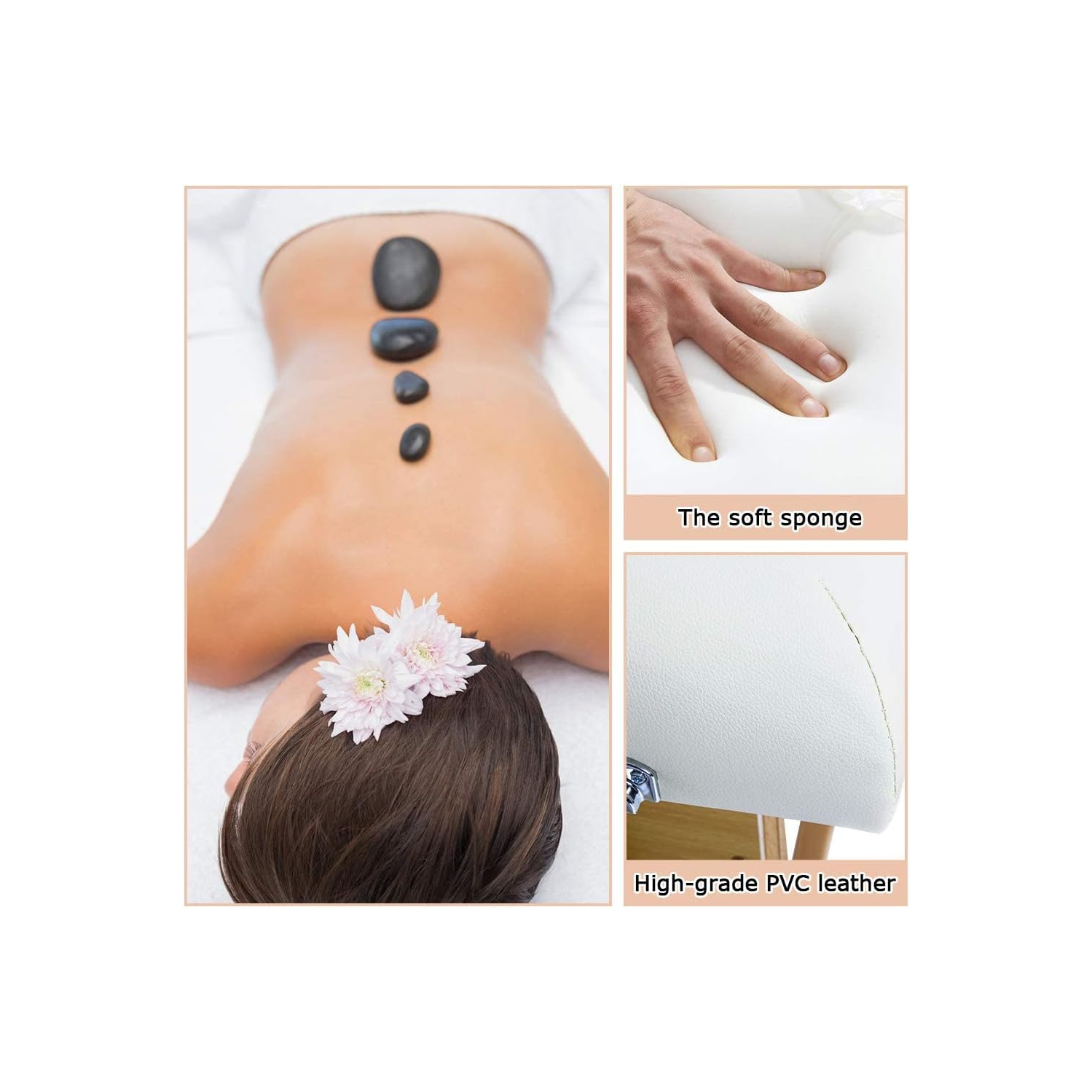 Massage Table Massage Bed Spa Bed 84 Inches Long Portable 5 Folding W/Carry Case Table Heigh Adjustable Salon Bed Face Cradle Bed