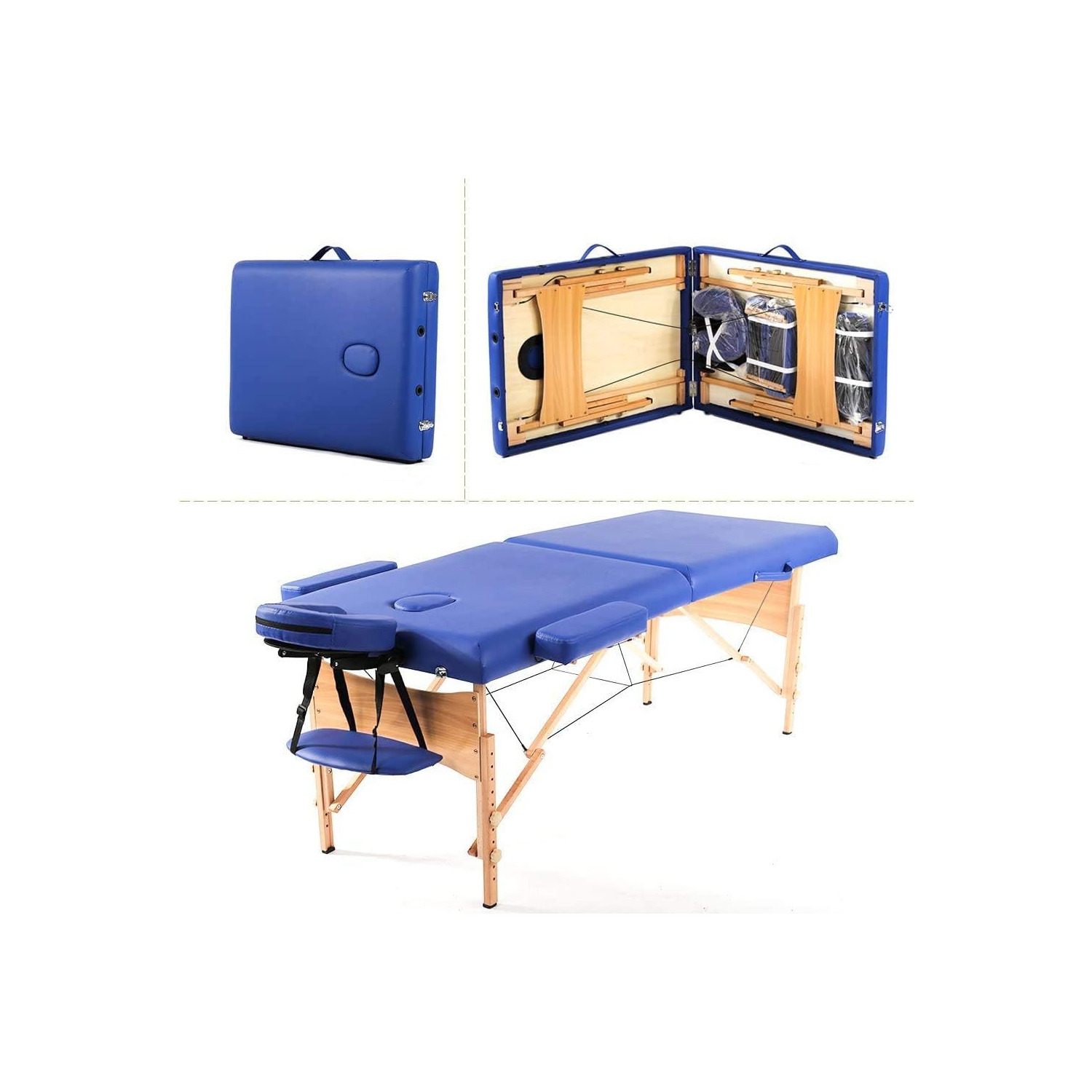 Massage Table Portable Massage Bed Spa Bed 84 Inches Long 28 Inchs Wide Hight Adjustable Massage Table 3 Folding Massage Bed Spa Bed Facial Cradle