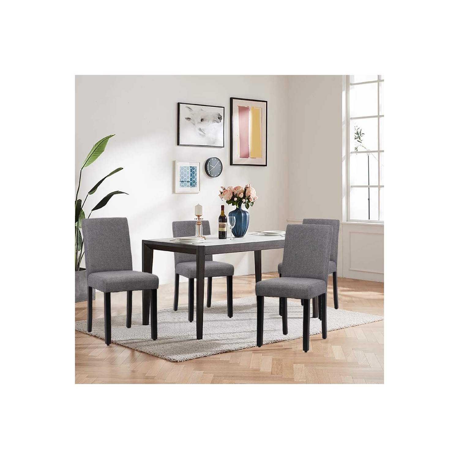 Dining Chairs Dining Room Chairs Parsons Chair Kitchen Chairs Set of 4 for Home Kitchen Living Room, Grey