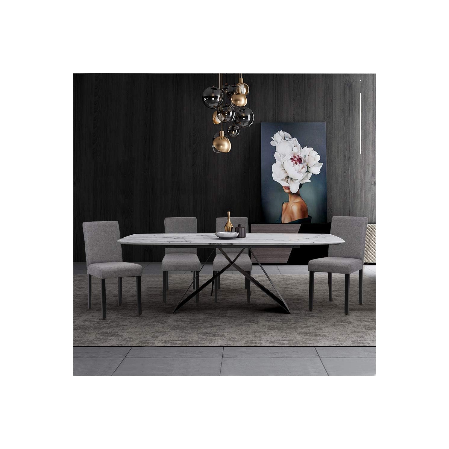 Dining Chairs Dining Room Chairs Parsons Chair Kitchen Chairs Set of 4 for Home Kitchen Living Room, Grey