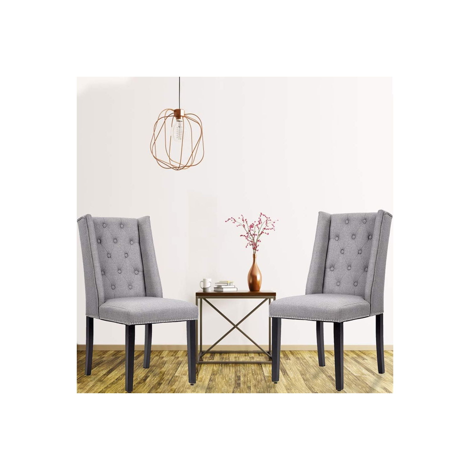 Ensemble de 2 chaises de salle à manger pour le salon chaises de cuisine chaise moderne de milieu de siècle chaises de salle à manger recouvertes