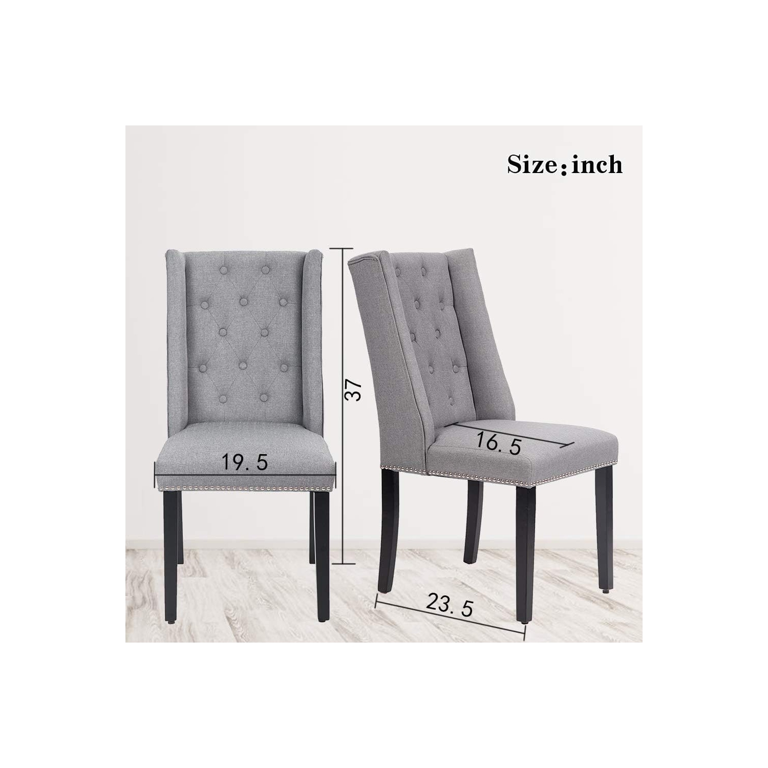 Ensemble de 2 chaises de salle à manger pour le salon chaises de cuisine chaise moderne de milieu de siècle chaises de salle à manger recouvertes