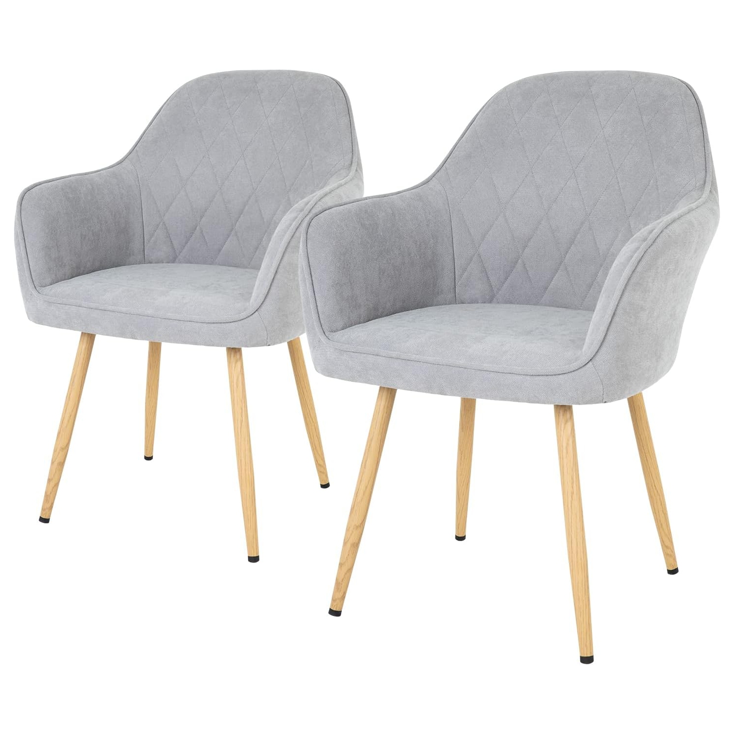 Dining room chair 2-piece set chair metal side chair PU leather armrest side chair 2-piece set for home kitchen bedroom living room metal leg