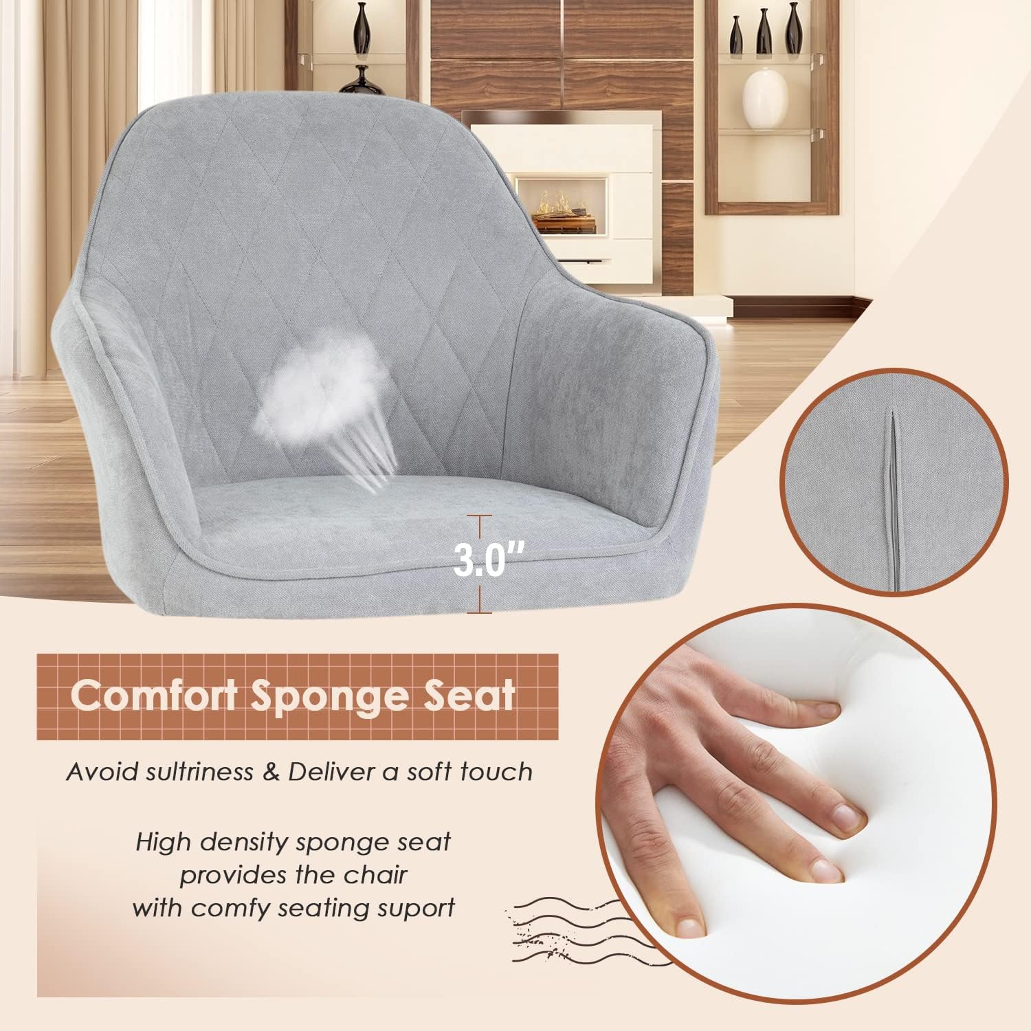 Dining room chair 2-piece set chair metal side chair PU leather armrest side chair 2-piece set for home kitchen bedroom living room metal leg