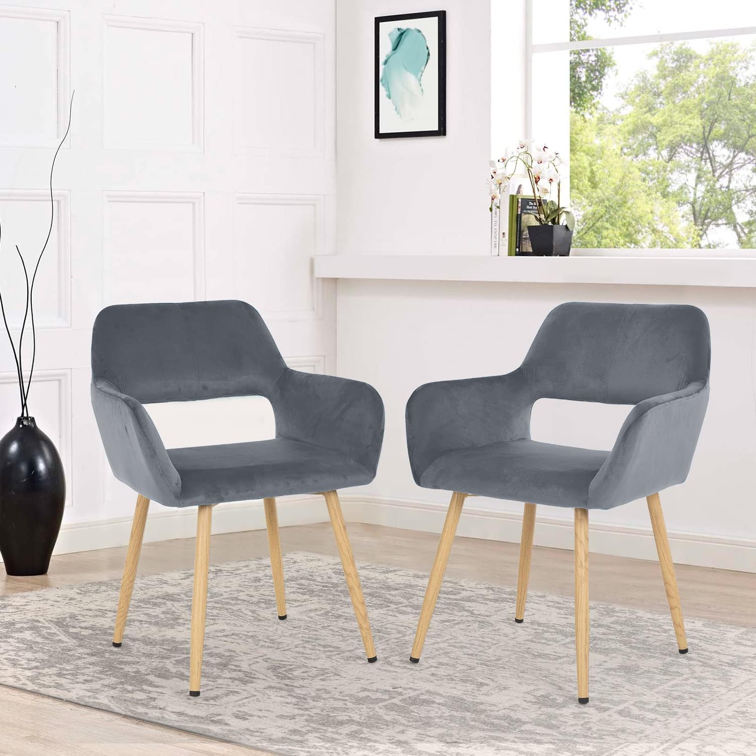 Chaises d'appoint chaises de salle à manger chaise de salle à manger 2 chaises de salle à manger chaises d'appoint en métal Ens. De 2 pattes en métal