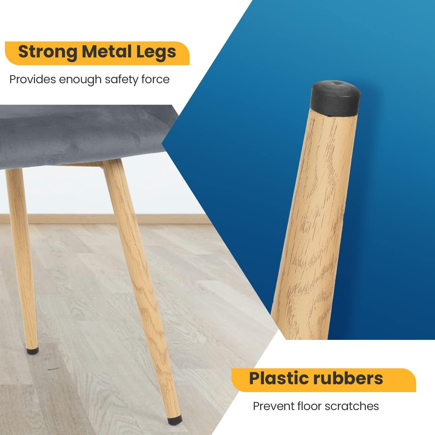 Chaises d'appoint chaises de salle à manger chaise de salle à manger 2 chaises de salle à manger chaises d'appoint en métal Ens. De 2 pattes en métal