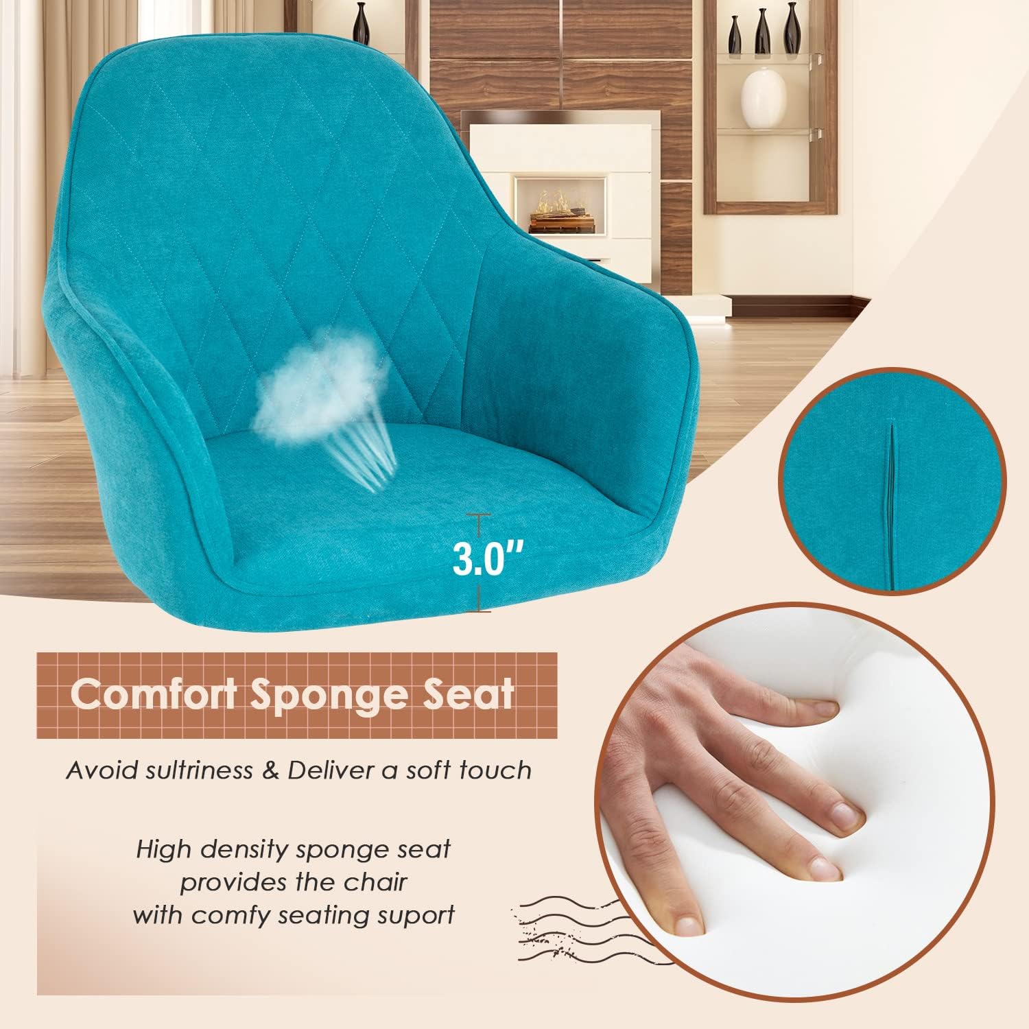 Dining Room Chair Kitchen Chair of 2 Dining Metal Side Chairs PU Leather Arm Side Chairs Set of 2 for Home Kitchen Bedroom Living Room, Metal Legs