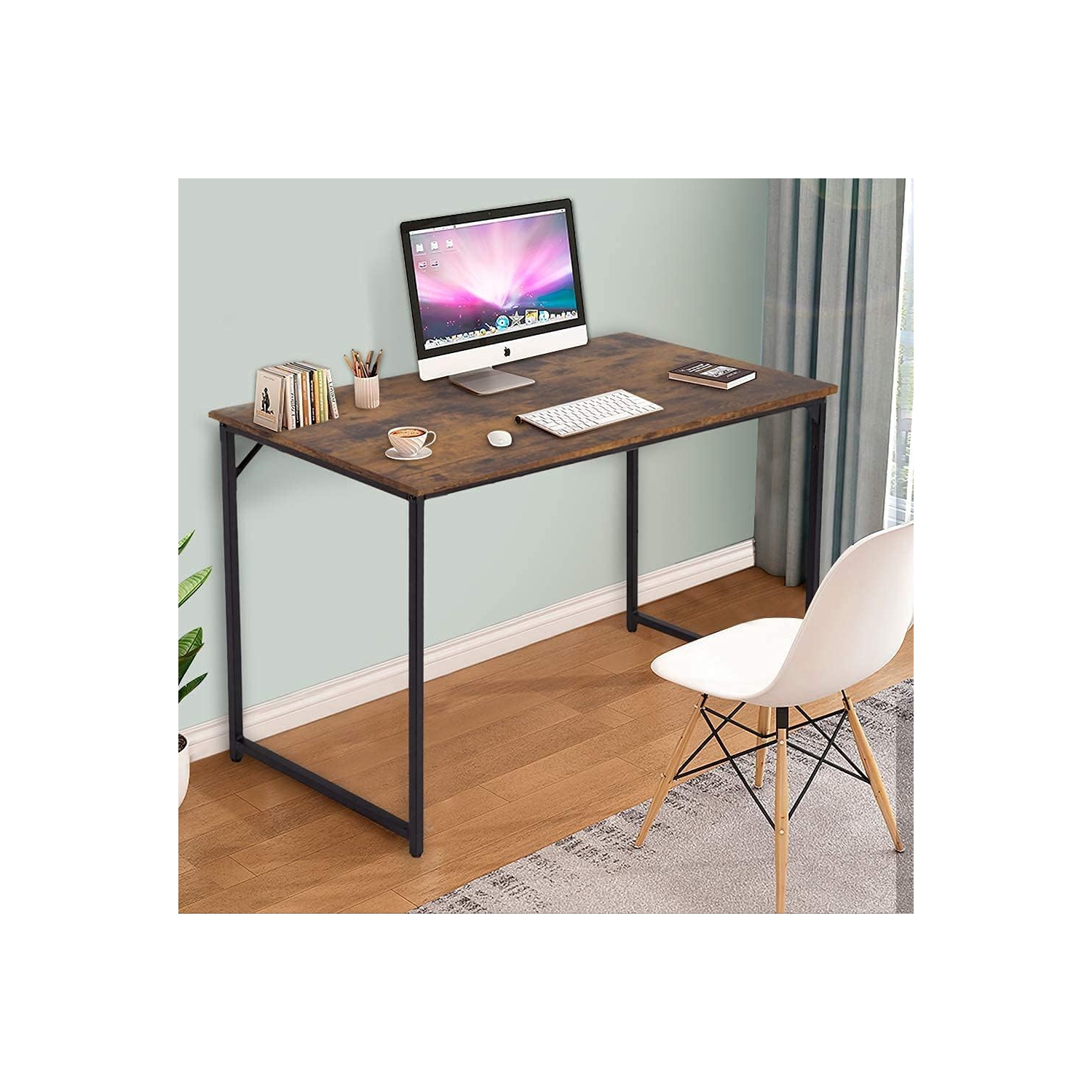 BestOffice – Étagère de rangement, table d’étude à tiroir pour ordinateur style moderne et économie d’espace, pour console de maquillage pour bureau