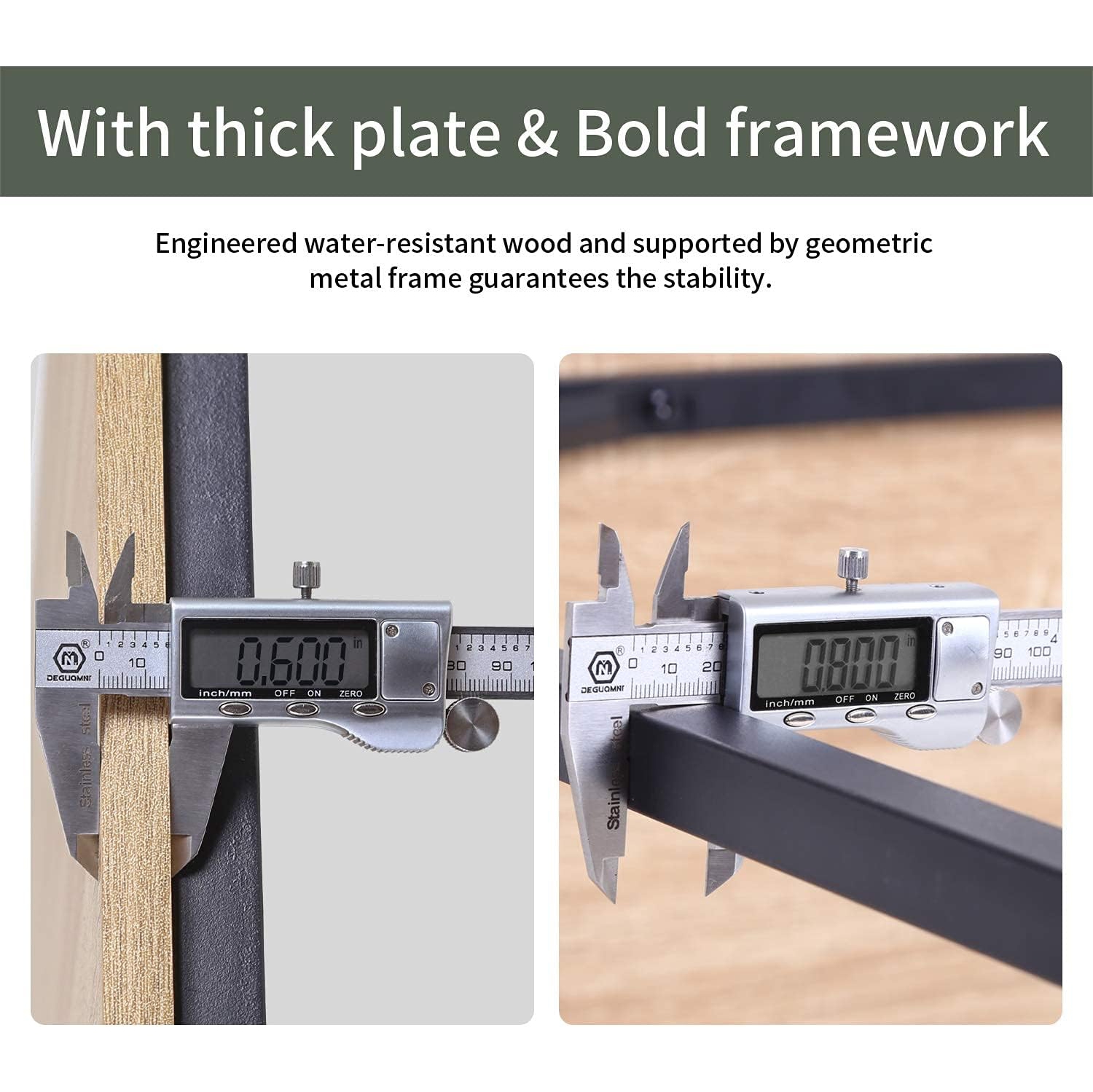 BestOffice Computer Desk 47 inches Home Office Desk Writing Study Table Modern Simple Style PC Desk with Metal Frame，Nature