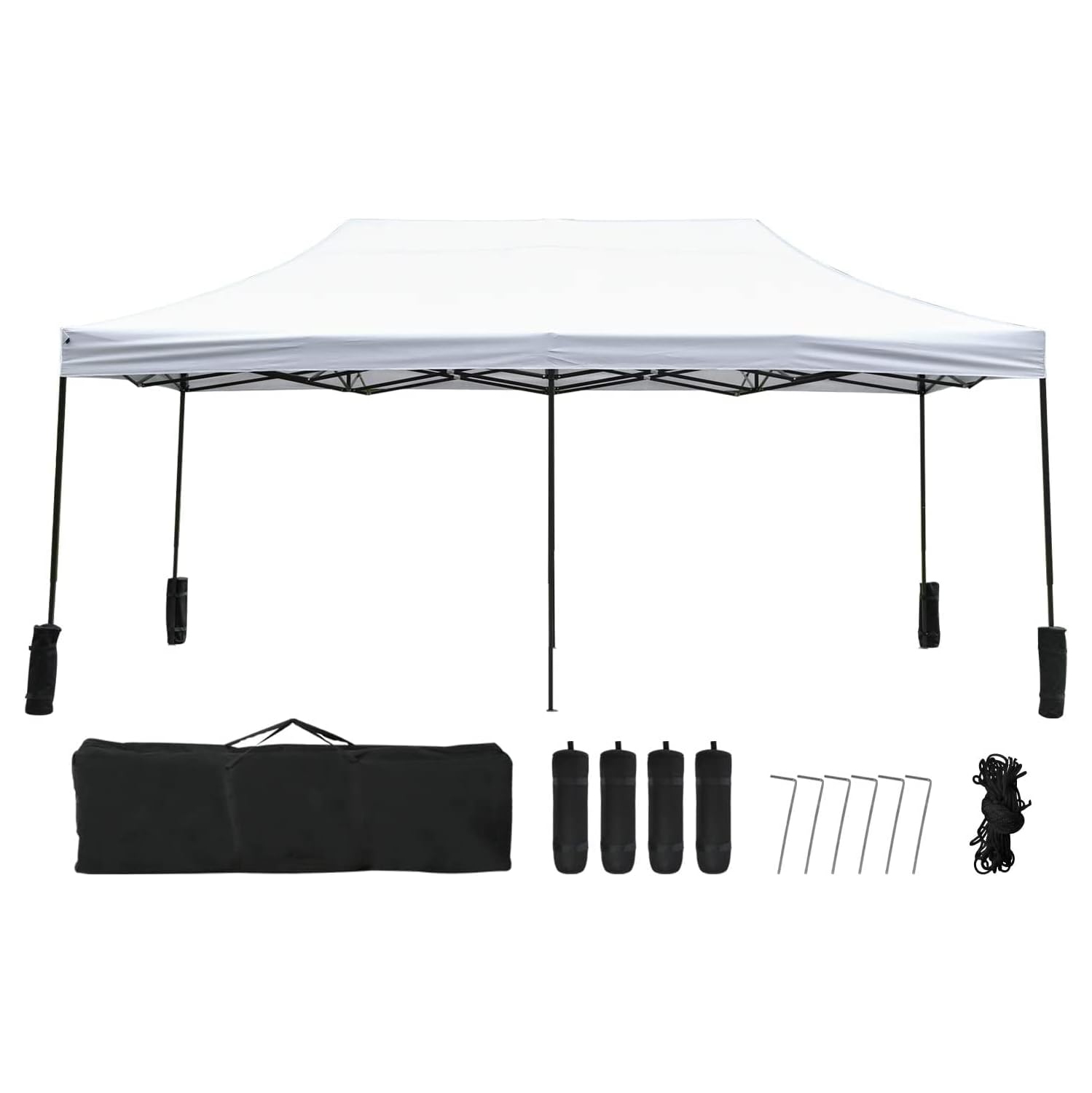 Pop Up Canopy 10x20 pop up Canopy Tent Folding Protable Ez up Canopy Party Tent Sun Shade Wedding Instant Better Air Circulation Outdoor Gazebo with Backpack Bag