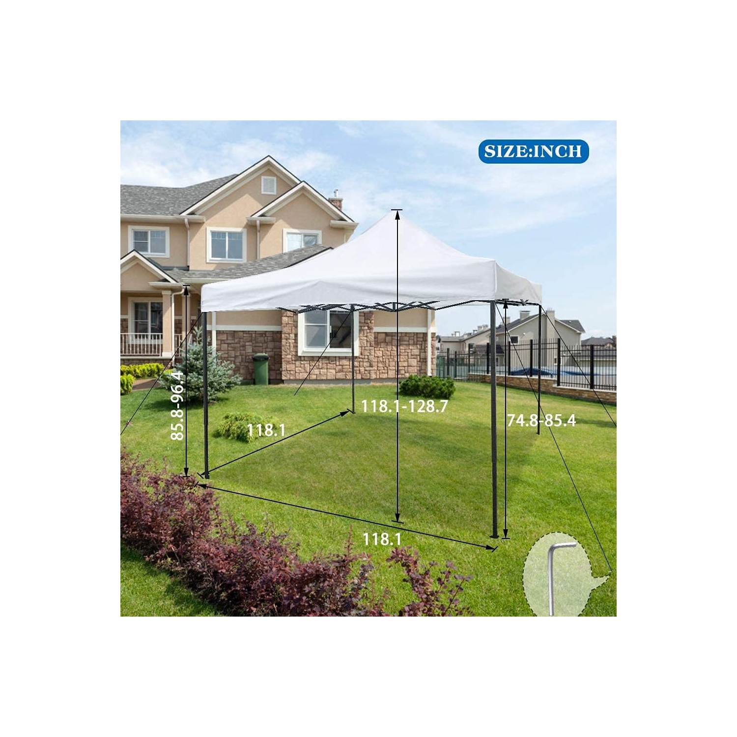 10 x 10ft Pop Up Canopy Tent,Party Tent Ez Up Canopy Sun Shade Wedding Instant Folding Protable Better Air Circulation Outdoor Gazebo with Backpack