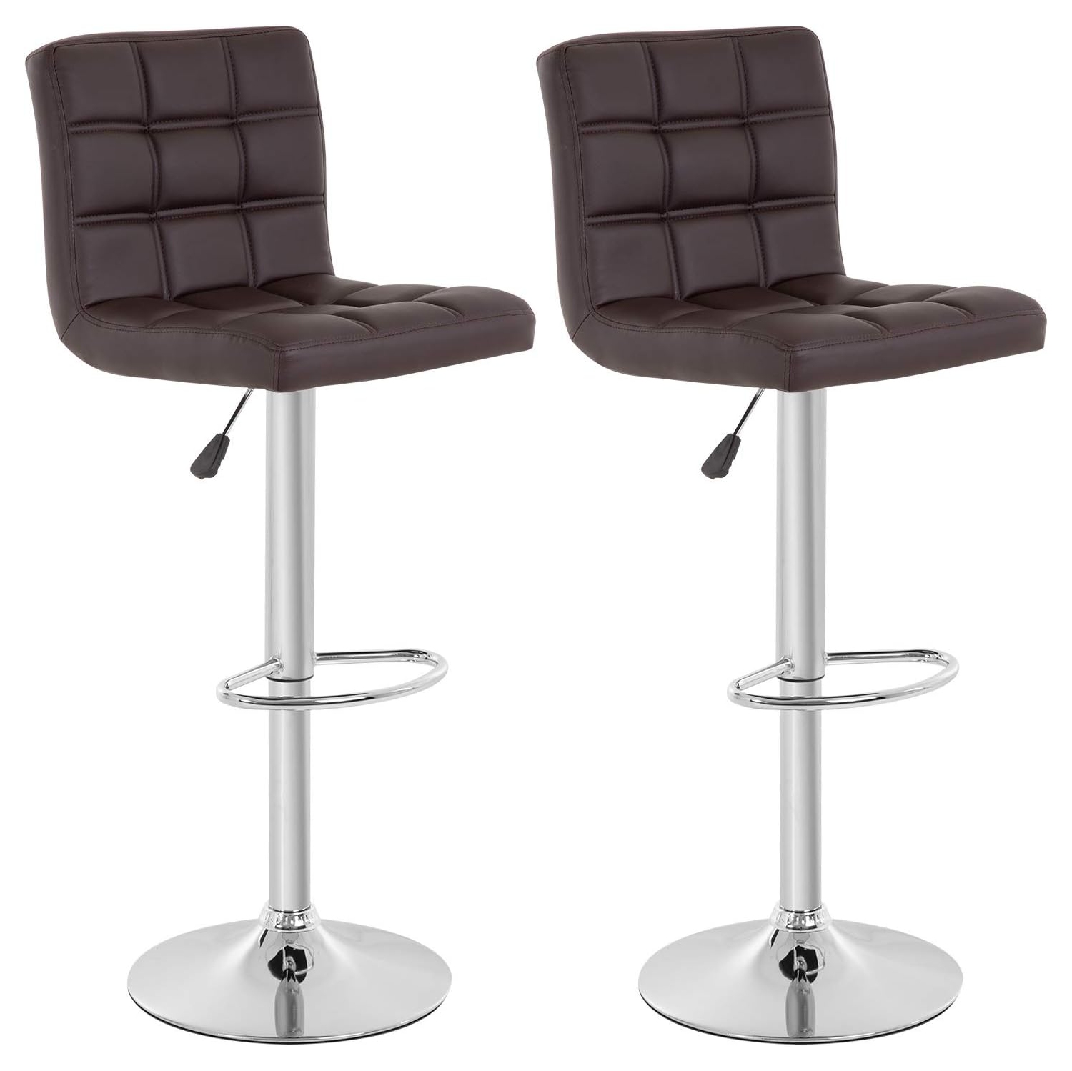 Bar Stool Set of 2 Modern Barstools Counter Height Swivel Bar Stool Height Adjustable PU Leather Bar Chairs Hydraulic Home Kitchen Stools Dining Room