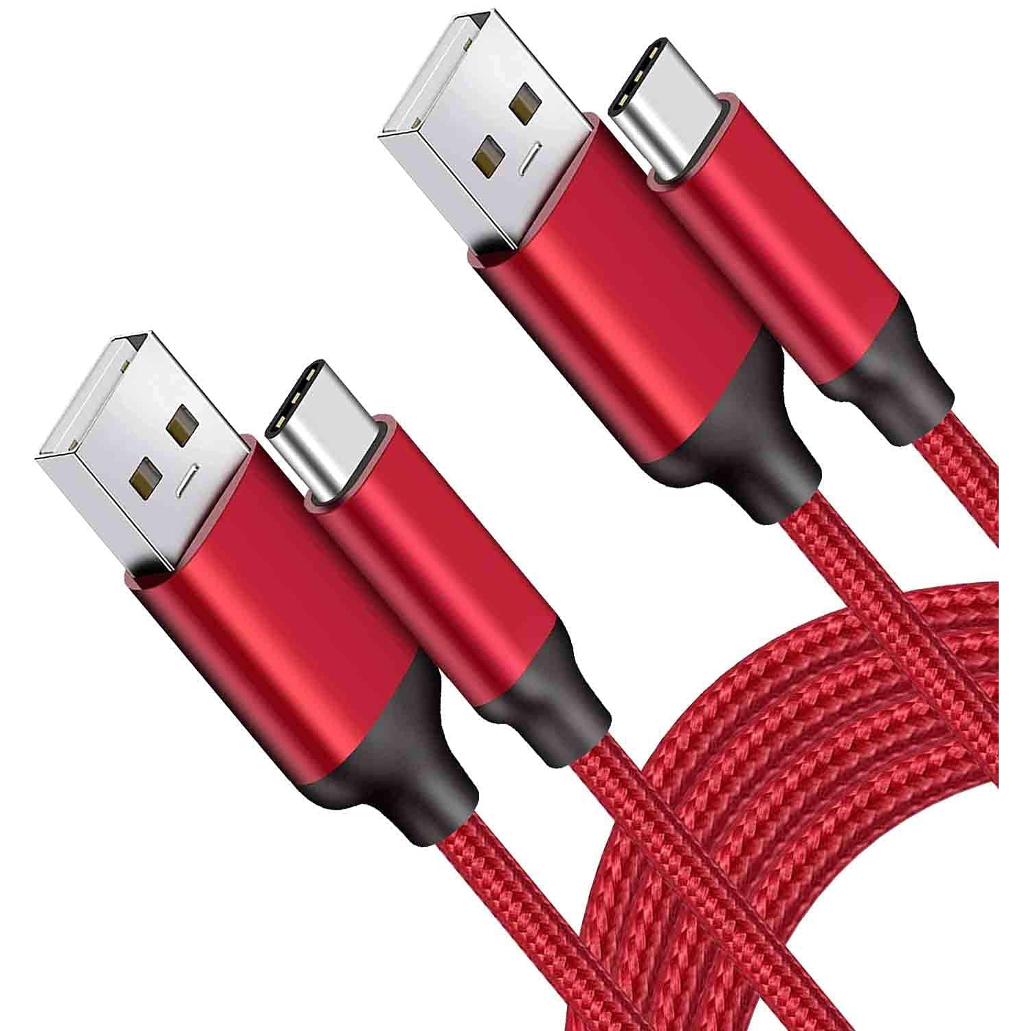 10FT 2PACK USB Type C Cable,Fast Charger,Long Charging Cord for Samsung Galaxy Note 10 9,S10 S10e Plus,A01 A10e A11 A20