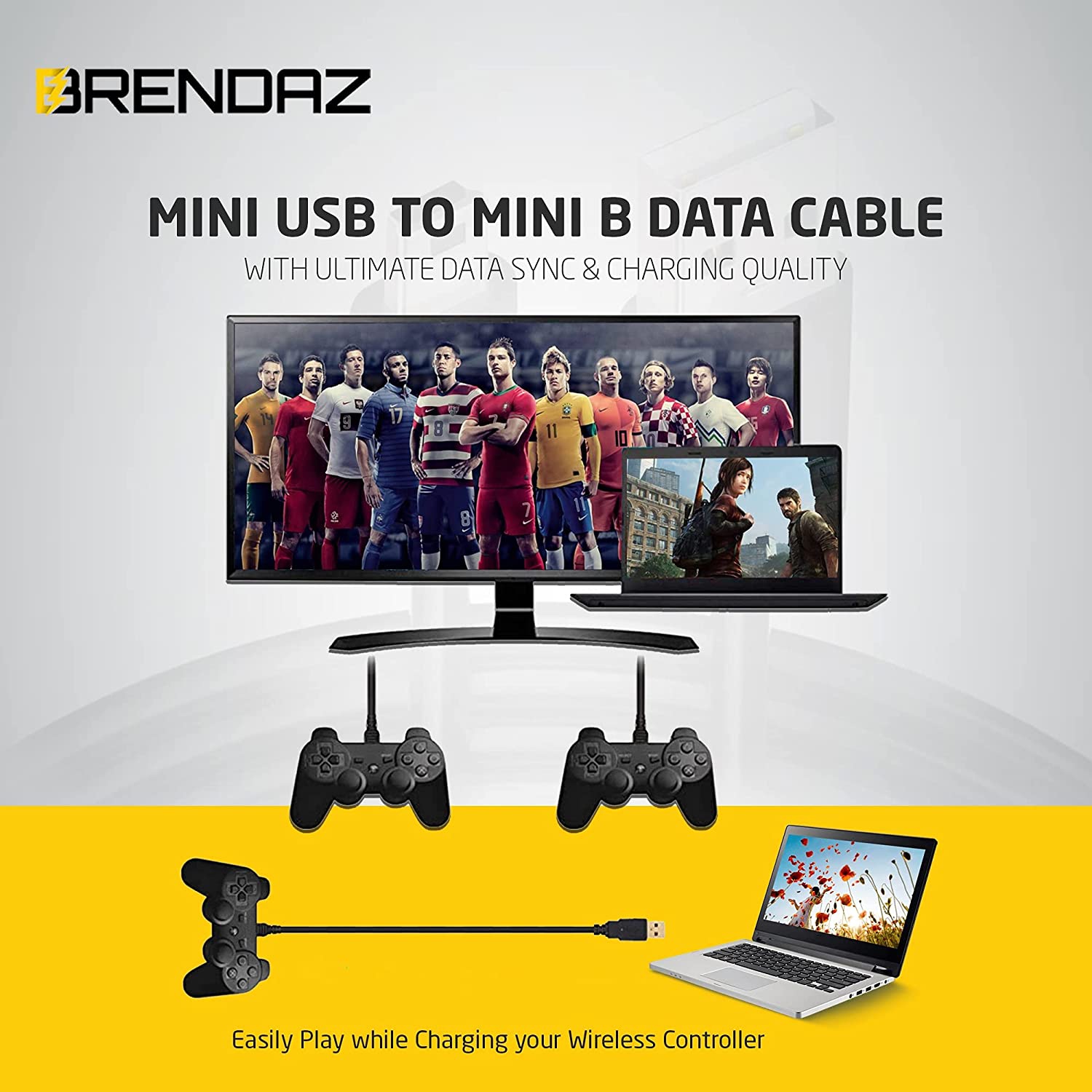 - Mini USB to Mini B Data Cable – Mini B Cable with Ultimate Data Sync & Charging Quality Compatible with PS3,