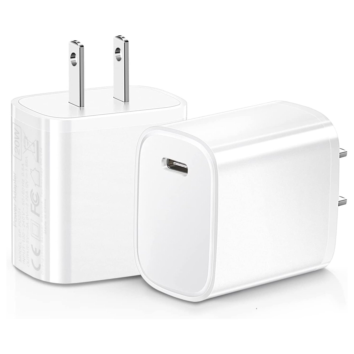 USB C Charger, USBC Charger Brick 2Pack, 20W iPhone 12 13 Charger Block, Type C PD Power Adapter Wall Plug