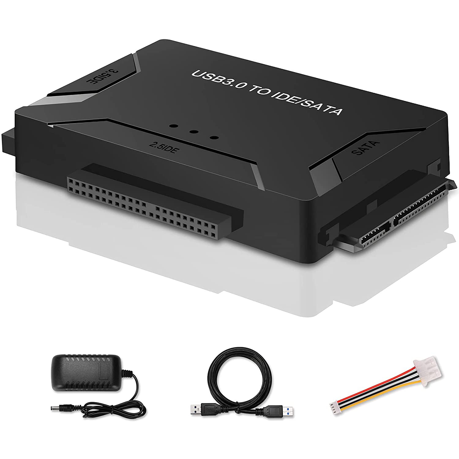 USB 3.0 to IDE/SATA Hard Drive Adapter, External Converter for 2.5" 3.5" IDE SATA HDD SSD DVD Optical Drive, Universal