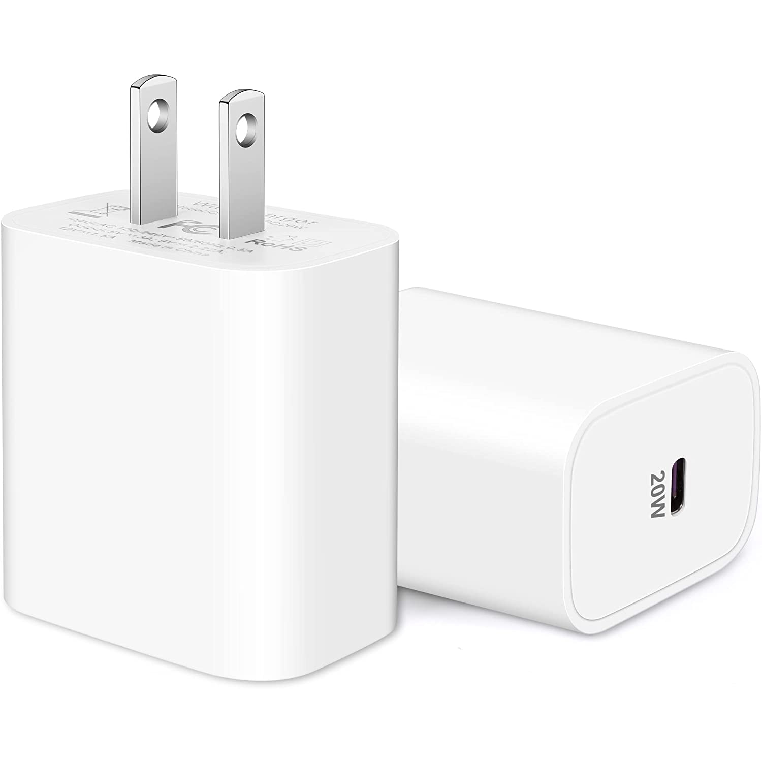USB C Wall Charger, 2Pack 20W iPhone 12 13 Charger Block [MFi Certified] USBC PD Power Adapter Cube Fast