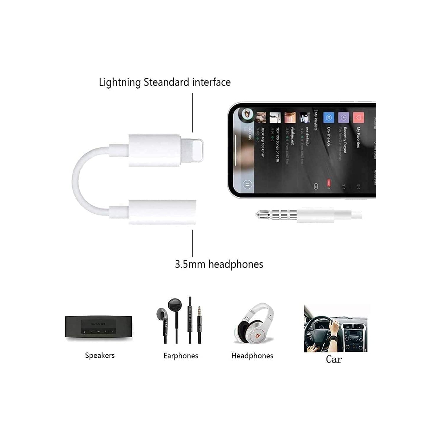 [Certifié MFi d'Apple] Adaptateur pour écouteurs iPhone, adaptateur Lightning vers prise pour écouteurs 3,5&nbsp;mm connecteur auxiliaire audio