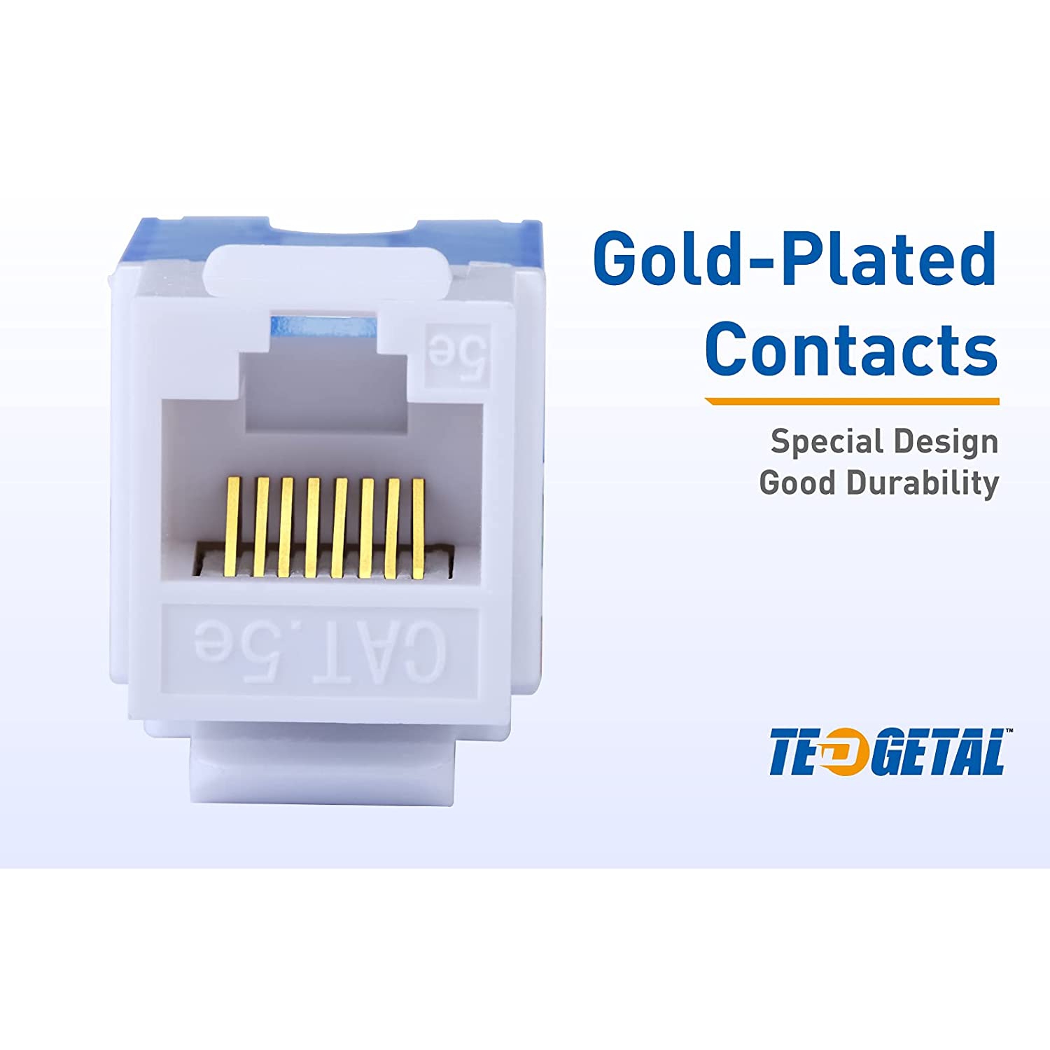 Cat5e RJ45 Keystone Jack 25-Pack 45 Degree, Punch Down