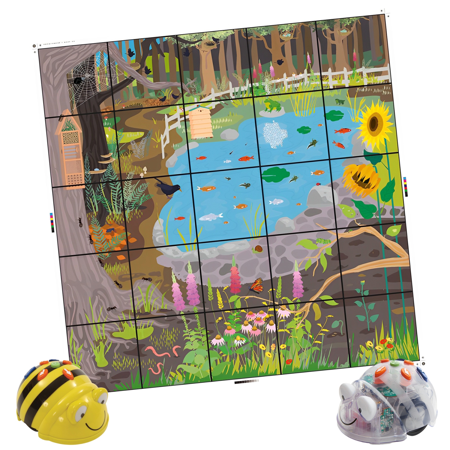 TTS Wildlife Garden Mat for Bee-Bot or Blue-Bot Coding Robot Toy Accessories, Educational Programming STEM Teaching Learning Classroom Activity Play