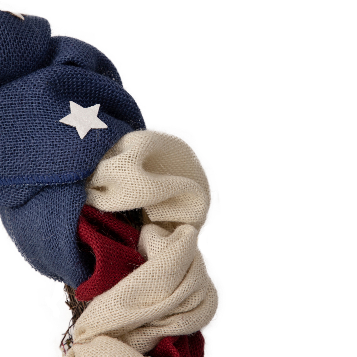 Americana Stars and Stripes Burlap Patriotic Wreath, 20-Inch, Unlit