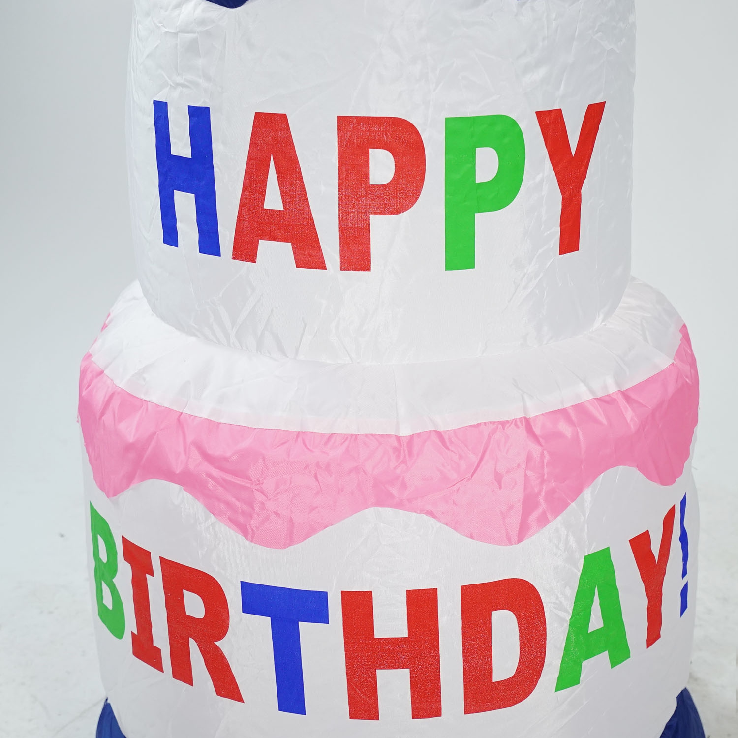 4' Inflatable Lighted Happy Birthday Cake Outdoor Decoration