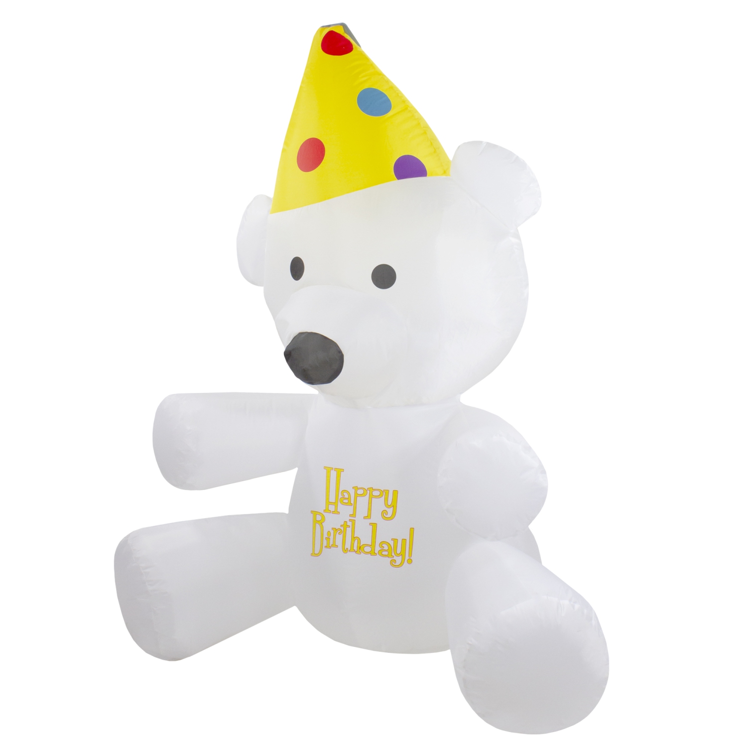 4' Inflatable Lighted Happy Birthday Bear Outdoor Decoration