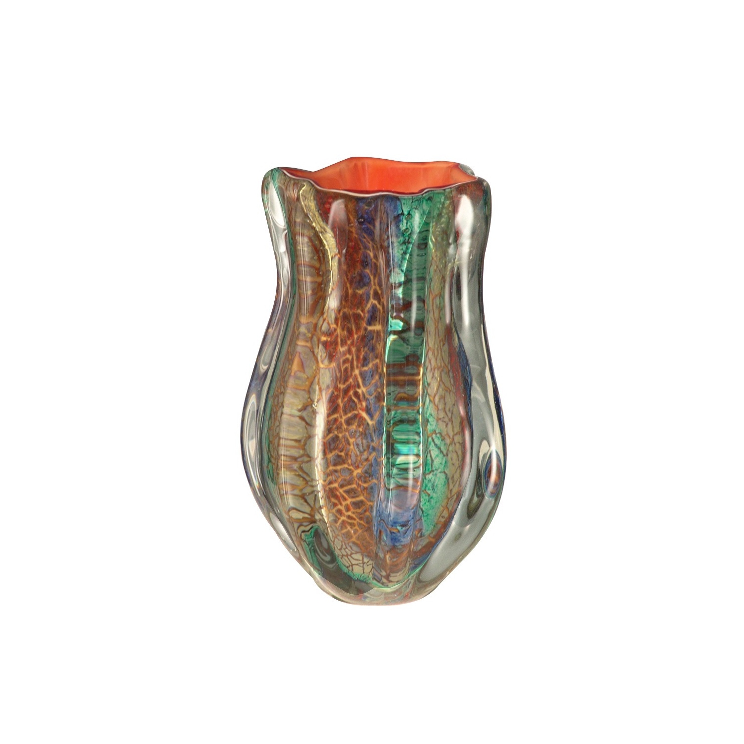 Vase décoratif Carnival soufflé à la main de 9,5 po