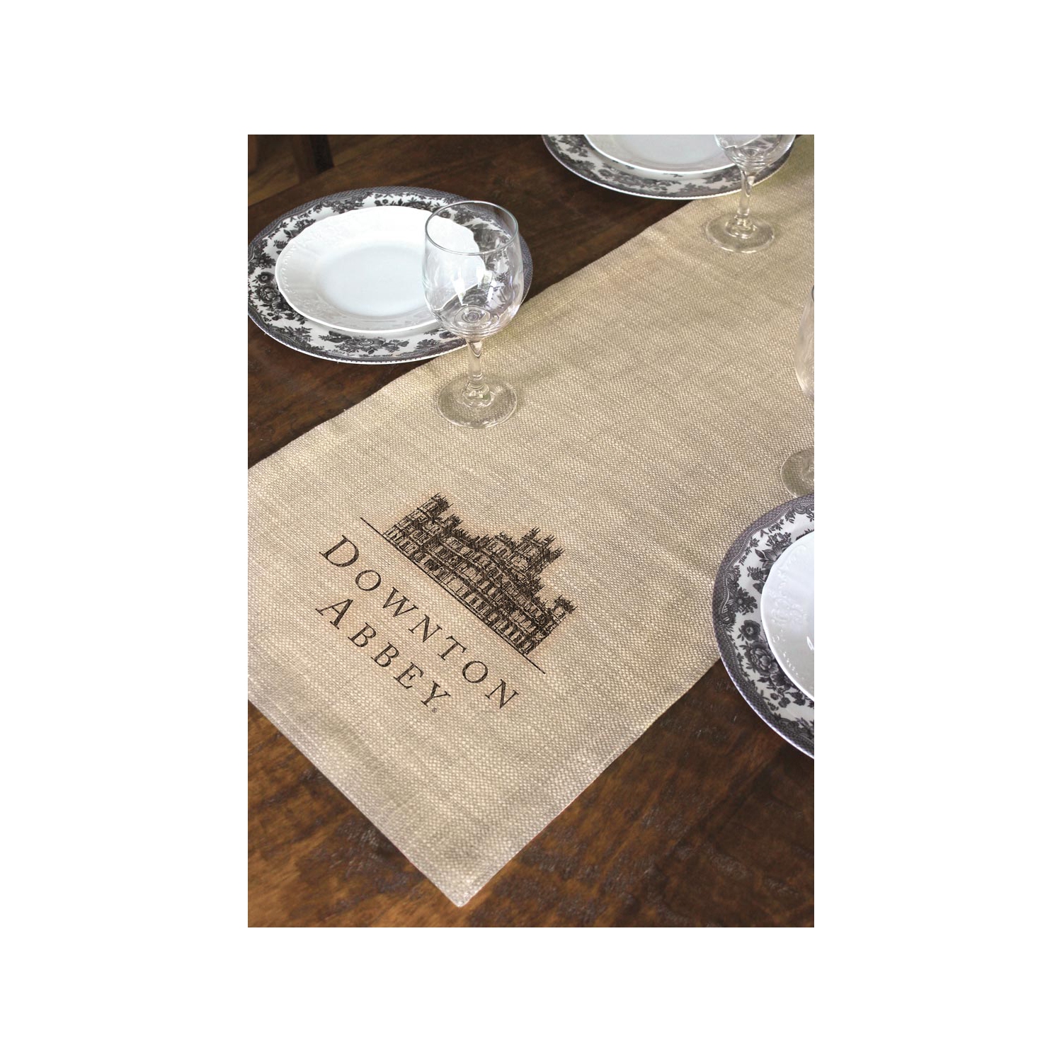 Downton Abbey British Highclere Castle Natural Beige Decorative Table Runner 16" x 60"