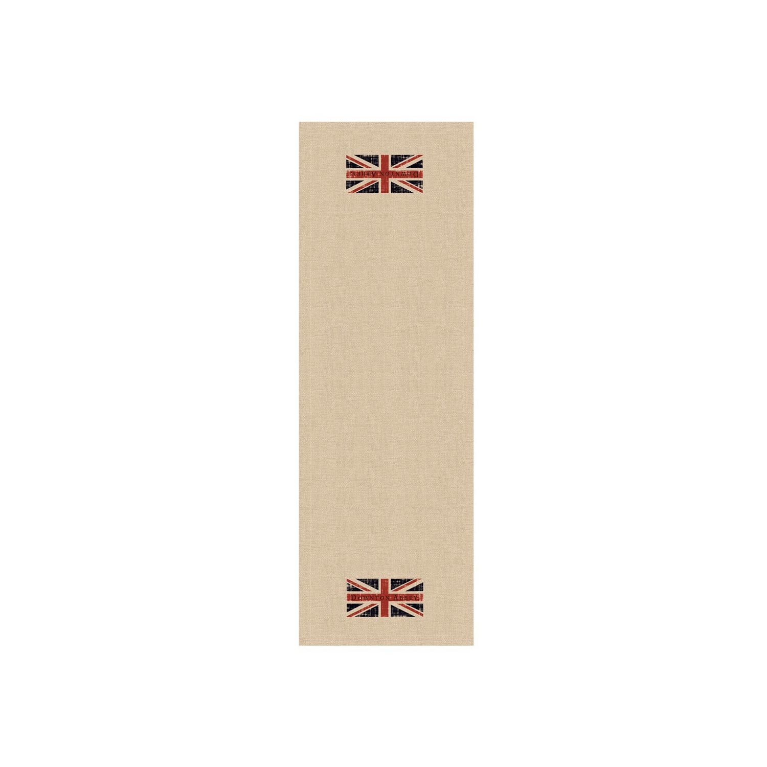 Downton Abbey British Union Jack Natural Beige Decorative Table Runner 16" x 48"