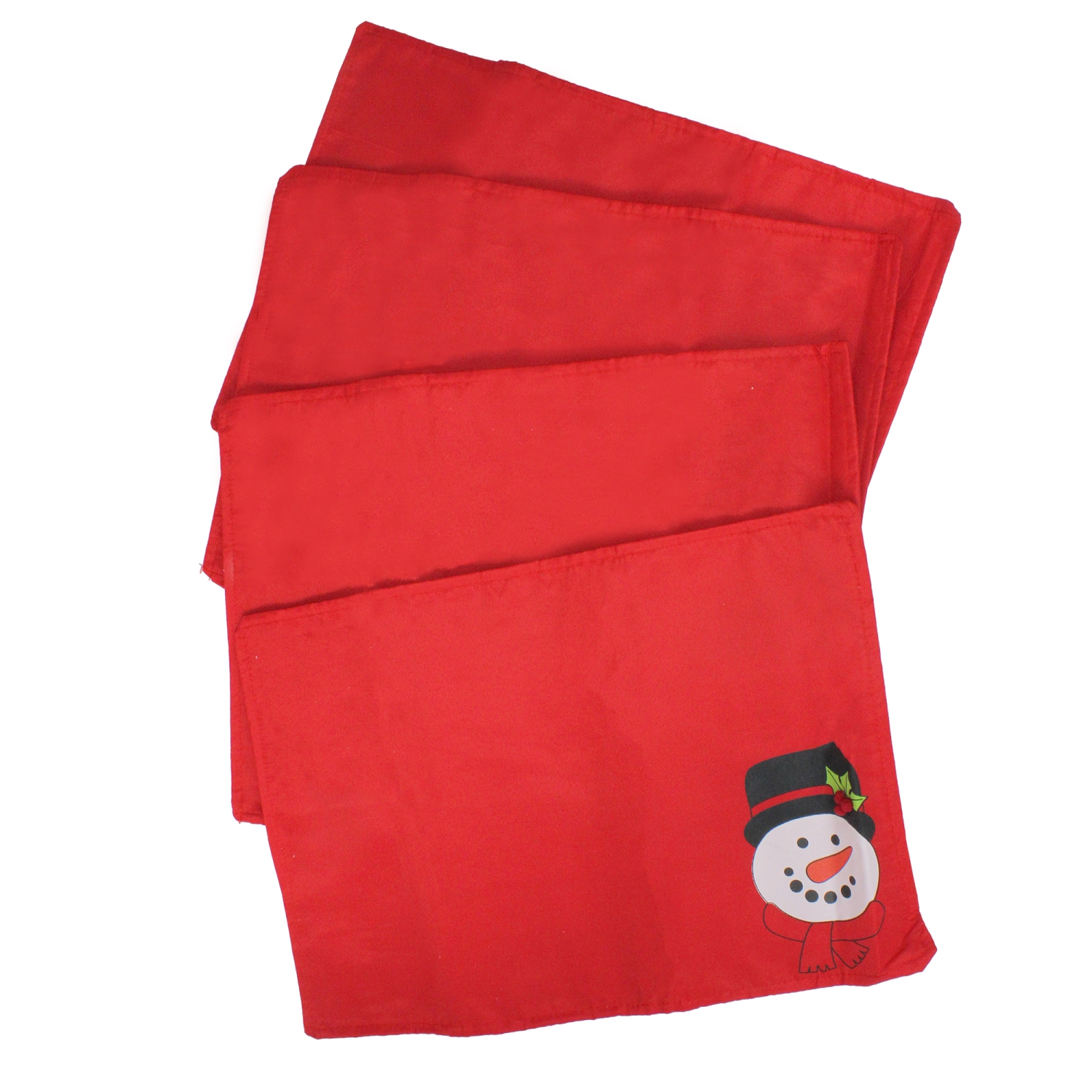 13.5" Santa Pouch Bag Filled with Green Embellished Christmas Placemats