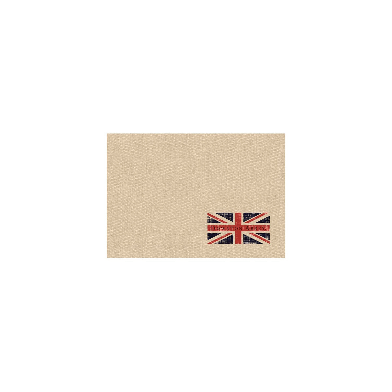 Set of 4 Downton Abbey British Union Jack Natural Beige Decorative Table Placemats 14" x 20"