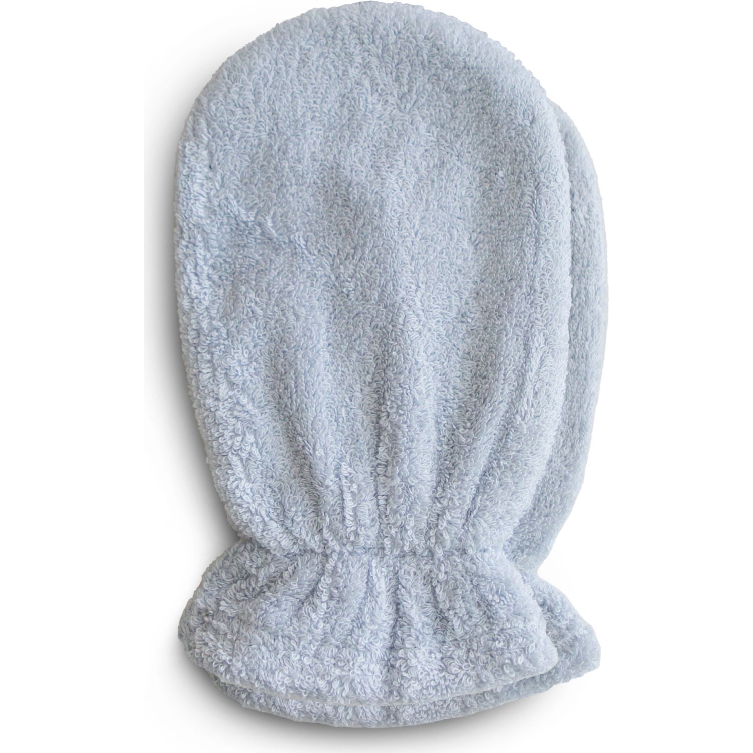 2 mitaines de bain en coton biologique de Mushie - Bleu poudre